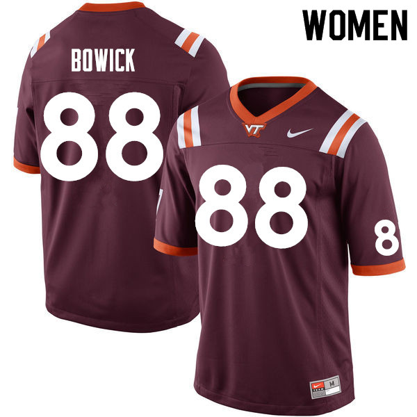 Women #88 Elijah Bowick Virginia Tech Hokies College Football Jerseys Sale-Maroon